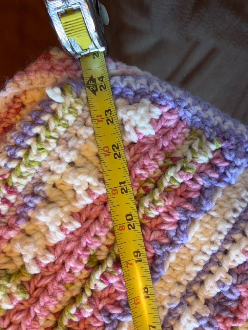 Crochet V-Neck Women’s Sweater Poncho - Pink, White & Lavender - Picture 6 of 6